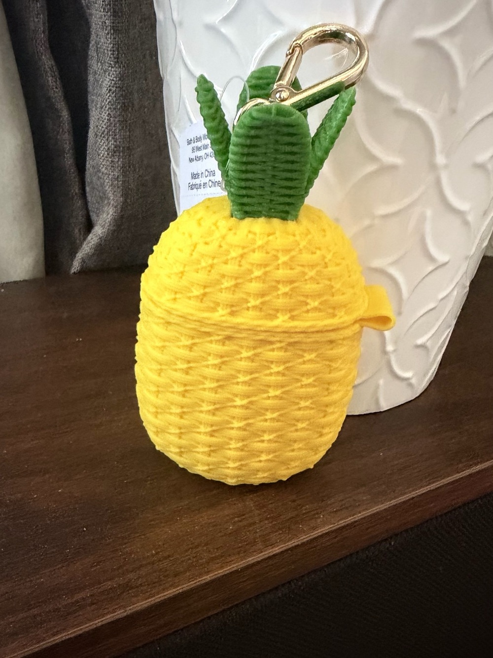 Pineapple Keychain hand sanitizer holder